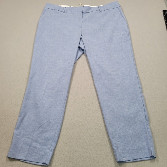 Talbots Pants - Talbots‎ Hampshire Ankle Pants 18W Light Blue Textured Dress Slacks Slits